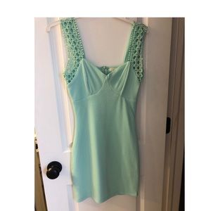 Mint green body con dress